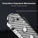 CIVIVI Vision FG Thumb Stud & Superlock Knife Polished Clear Lexan Handle (3.54" Satin Finished Nitro-V Blade With Rock-Grind Pattern) C22036-8 - CIVIVI