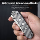 CIVIVI Vision FG Thumb Stud & Superlock Knife Polished Clear Lexan Handle (3.54" Satin Finished Nitro-V Blade With Rock-Grind Pattern) C22036-8 - CIVIVI