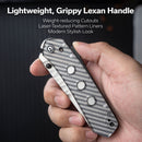 CIVIVI Vision FG Thumb Stud & Superlock Knife Polished Clear Lexan Handle (3.54" Satin Finished Nitro-V Blade With Rock-Grind Pattern) C22036-8 - CIVIVI