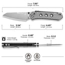 CIVIVI Vision FG Thumb Stud & Superlock Knife Polished Clear Lexan Handle (3.54" Satin Finished Nitro-V Blade With Rock-Grind Pattern) C22036-8 - CIVIVI