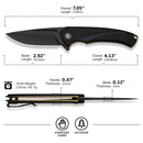 CIVIVI Voidflare Flipper Knife Black G10 Handle (2.92" Black Stonewashed 14C28N Blade) C24040 - 1