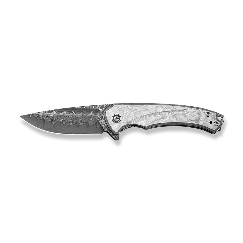 CIVIVI Voidflare Flipper Knife G10 With Aluminum Foil Handle (2.92" Damascus Blade) C24040 - DS1