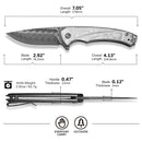 CIVIVI Voidflare Flipper Knife G10 With Aluminum Foil Handle (2.92" Damascus Blade) C24040 - DS1