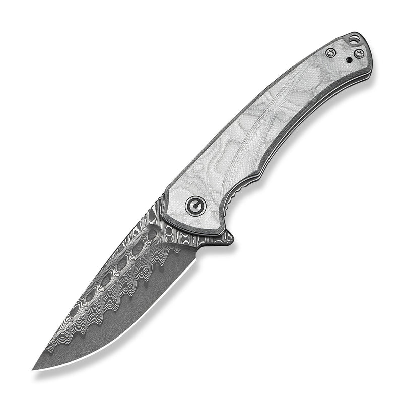 CIVIVI Voidflare Flipper Knife G10 With Aluminum Foil Handle (2.92" Damascus Blade) C24040 - DS1