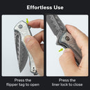 CIVIVI Voidflare Flipper Knife G10 With Aluminum Foil Handle (2.92" Damascus Blade) C24040 - DS1