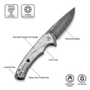 CIVIVI Voidflare Flipper Knife G10 With Aluminum Foil Handle (2.92" Damascus Blade) C24040 - DS1 - CIVIVI