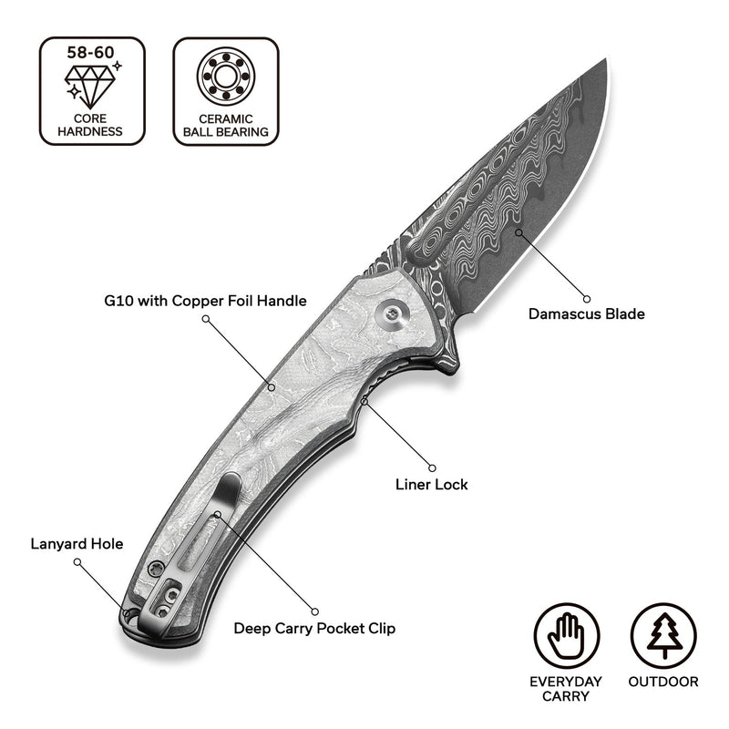 CIVIVI Voidflare Flipper Knife G10 With Aluminum Foil Handle (2.92