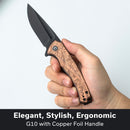 CIVIVI Voidflare Flipper Knife G10 With Copper Foil Handle (2.92" Black Stonewashed 14C28N Blade) C24040 - 3