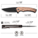 CIVIVI Voidflare Flipper Knife G10 With Copper Foil Handle (2.92" Black Stonewashed 14C28N Blade) C24040 - 3