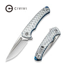 CIVIVI Voidflare Flipper Knife Greyish White Resin Handle With Scale Pattern (2.92" Satin Finished 14C28N Blade) C24040 - 2