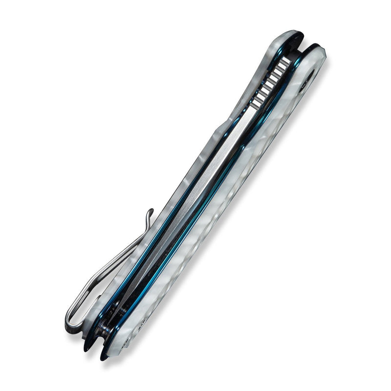 CIVIVI Voidflare Flipper Knife Greyish White Resin Handle With Scale Pattern (2.92" Satin Finished 14C28N Blade) C24040 - 2