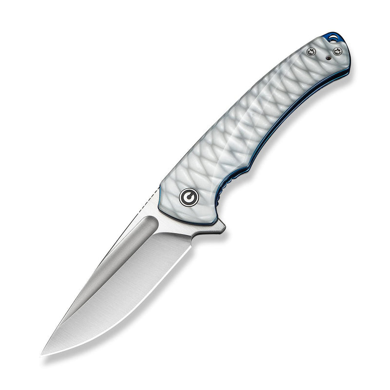 CIVIVI Voidflare Flipper Knife Greyish White Resin Handle With Scale Pattern (2.92" Satin Finished 14C28N Blade) C24040 - 2