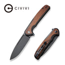 CIVIVI Voltaic Flipper Knife Stainless Steel & Wood Handle (3.48" 14C28N Blade) C20060 - 1 - CIVIVI