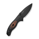 CIVIVI Vyrent Flipper & Thumb Stud Knife Black G10 Handle With Guibourtia Wood Inlay (3.48" Black Stonewashed Nitro - V Blade) C25037 Sample1 - CIVIVI