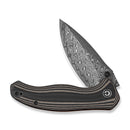 CIVIVI Vyrent Flipper & Thumb Stud Knife Black, Tan & Orange G10 Contoured Handle (3.48" Damascus Blade) C25037B-DS1 - CIVIVI