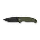 CIVIVI Vyrent Flipper & Thumb Stud Knife Olive Canvas Micarta Contoured Handle (3.48" Black Stonewashed Nitro-X7 Blade) C25037-2 - CIVIVI