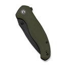 CIVIVI Vyrent Flipper & Thumb Stud Knife Olive Canvas Micarta Contoured Handle (3.48" Black Stonewashed Nitro-X7 Blade) C25037-2 - CIVIVI