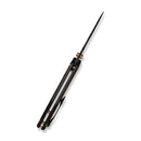 CIVIVI Wellmax Thumb Stud & Button Lock Knife Black Aluminum Handle With Polished Yellow Ultem Inlay (3.6" Black Stonewashed 14C28N Blade) C24008C - 2 - CIVIVI
