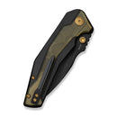 CIVIVI Wellmax Thumb Stud & Button Lock Knife Black Aluminum Handle With Polished Yellow Ultem Inlay (3.6" Black Stonewashed 14C28N Blade) C24008C - 2 - CIVIVI