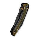 CIVIVI Wellmax Thumb Stud & Button Lock Knife Black Aluminum Handle With Polished Yellow Ultem Inlay (3.6" Black Stonewashed 14C28N Blade) C24008C - 2 - CIVIVI