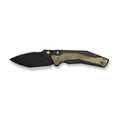 CIVIVI Wellmax Thumb Stud & Button Lock Knife Black Aluminum Handle With Polished Yellow Ultem Inlay (3.6" Black Stonewashed 14C28N Blade) C24008C - 2 - CIVIVI