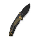 CIVIVI Wellmax Thumb Stud & Button Lock Knife Black Aluminum Handle With Polished Yellow Ultem Inlay (3.6" Black Stonewashed 14C28N Blade) C24008C - 2 - CIVIVI