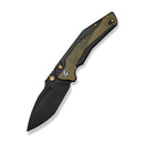 CIVIVI Wellmax Thumb Stud & Button Lock Knife Black Aluminum Handle With Polished Yellow Ultem Inlay (3.6" Black Stonewashed 14C28N Blade) C24008C - 2 - CIVIVI