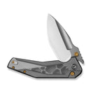 CIVIVI Wellmax Thumb Stud & Button Lock Knife Gray Aluminum Handle With Polished Clear Lexan Inlay (3.6" Satin Finished 14C28N Blade) C24008C - 1 - CIVIVI