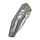 CIVIVI Wellmax Thumb Stud & Button Lock Knife Gray Aluminum Handle With Polished Clear Lexan Inlay (3.6" Satin Finished 14C28N Blade) C24008C - 1 - CIVIVI