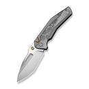 CIVIVI Wellmax Thumb Stud & Button Lock Knife Gray Aluminum Handle With Polished Clear Lexan Inlay (3.6" Satin Finished 14C28N Blade) C24008C - 1 - CIVIVI
