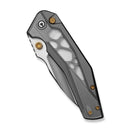 CIVIVI Wellmax Thumb Stud & Button Lock Knife Gray Aluminum Handle With Polished Clear Lexan Inlay (3.6" Satin Finished 14C28N Blade) C24008C - 1 - CIVIVI