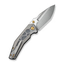 CIVIVI Wellmax Thumb Stud & Button Lock Knife Gray Aluminum Handle With Polished Clear Lexan Inlay (3.6" Satin Finished 14C28N Blade) C24008C - Sample2