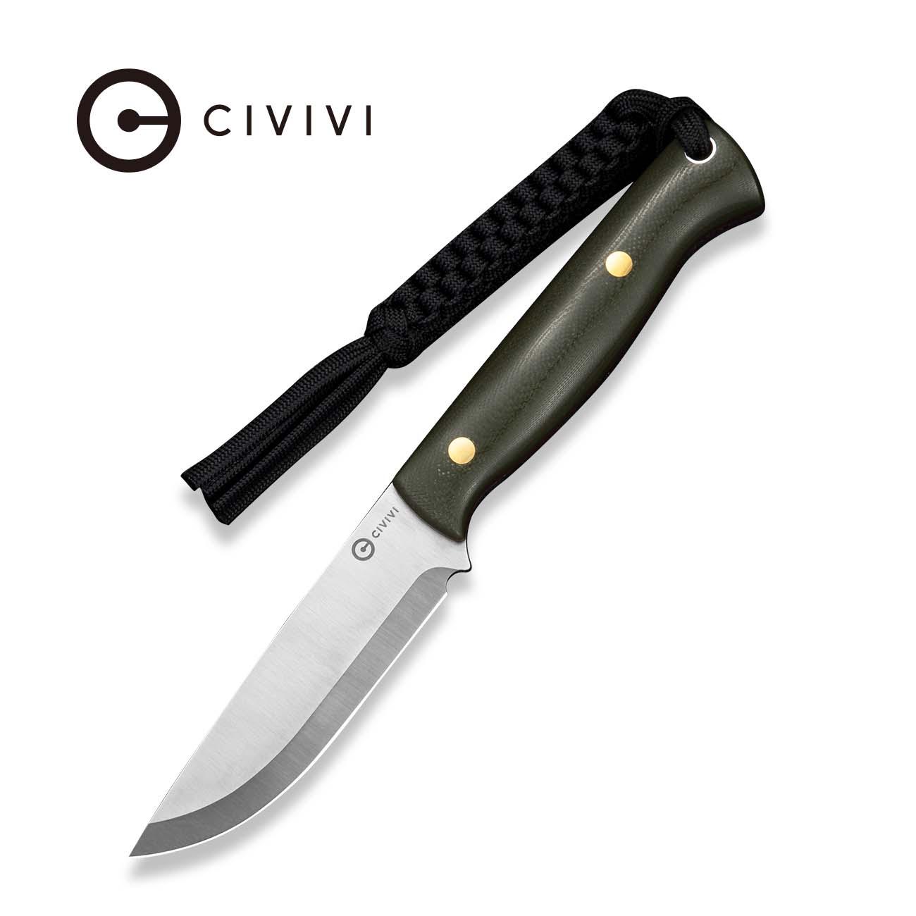 CIVIVI WoodPal Fixed Blade Knife Black G10 Handle (3.44