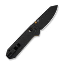 CIVIVI Yonder Thumb Stud & Crossbar Lock Knife Black Burlap Micarta Handle (2.88" Black Stonewashed 14C28N Blade) C23073B - 2