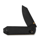 CIVIVI Yonder Thumb Stud & Crossbar Lock Knife Black Burlap Micarta Handle (2.88" Black Stonewashed 14C28N Blade) C23073B - 2