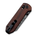 CIVIVI Yonder Thumb Stud & Crossbar Lock Knife Guibourtia Wood Handle (2.88" New Damascus Blade with Jagged Pattern) C23073B - DS2
