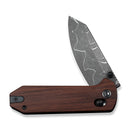 CIVIVI Yonder Thumb Stud & Crossbar Lock Knife Guibourtia Wood Handle (2.88" New Damascus Blade with Jagged Pattern) C23073B - DS2