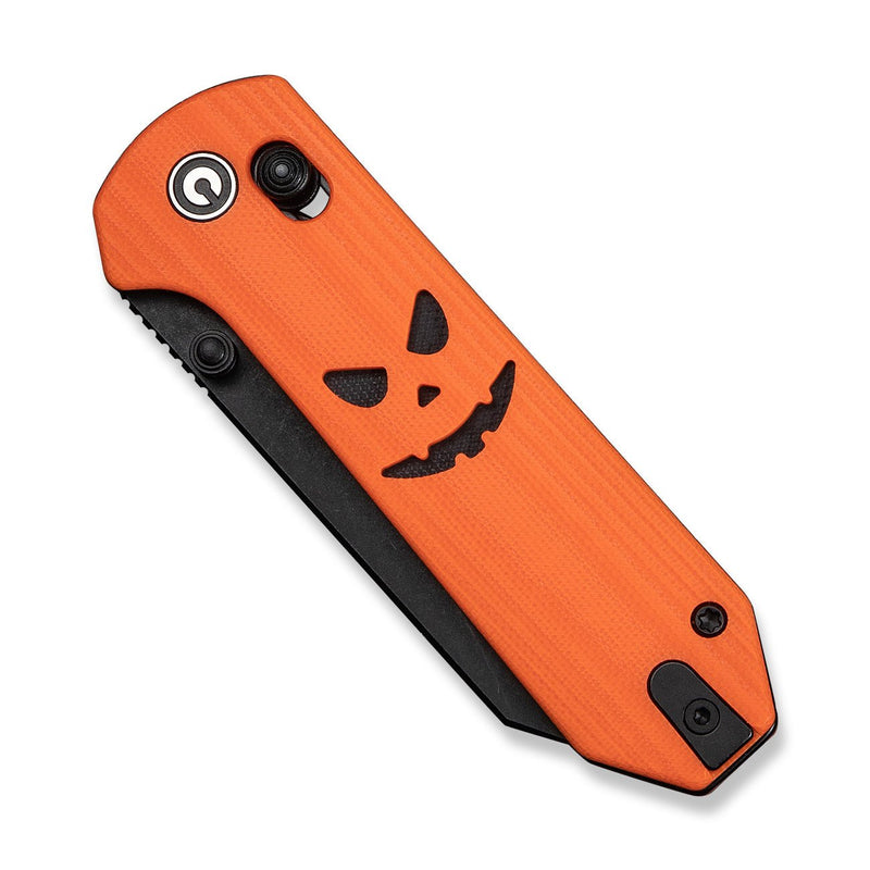 CIVIVI Yonder Thumb Stud & Crossbar Lock Knife Orange & Black G10 Handle (2.88" Black 14C28N Blade) C23073D - 1