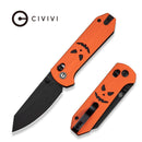 CIVIVI Yonder Thumb Stud & Crossbar Lock Knife Orange & Black G10 Handle (2.88" Black 14C28N Blade) C23073D - 1
