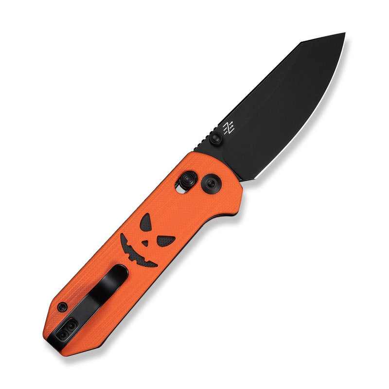CIVIVI Yonder Thumb Stud & Crossbar Lock Knife Orange & Black G10 Handle (2.88" Black 14C28N Blade) C23073D - 1