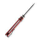 CIVIVI Yonder Thumb Stud & Crossbar Lock Knife Red G10 Handle (2.88" Black Stonewashed 14C28N Blade) C23073 - 2