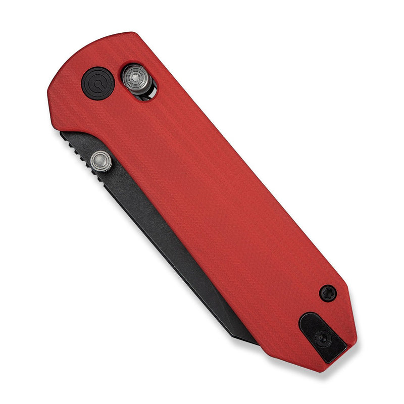 CIVIVI Yonder Thumb Stud & Crossbar Lock Knife Red G10 Handle (2.88" Black Stonewashed 14C28N Blade) C23073 - 2