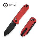 CIVIVI Yonder Thumb Stud & Crossbar Lock Knife Red G10 Handle (2.88" Black Stonewashed 14C28N Blade) C23073 - 2