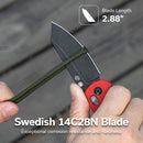 CIVIVI Yonder Thumb Stud & Crossbar Lock Knife Red G10 Handle (2.88" Black Stonewashed 14C28N Blade) C23073 - 2