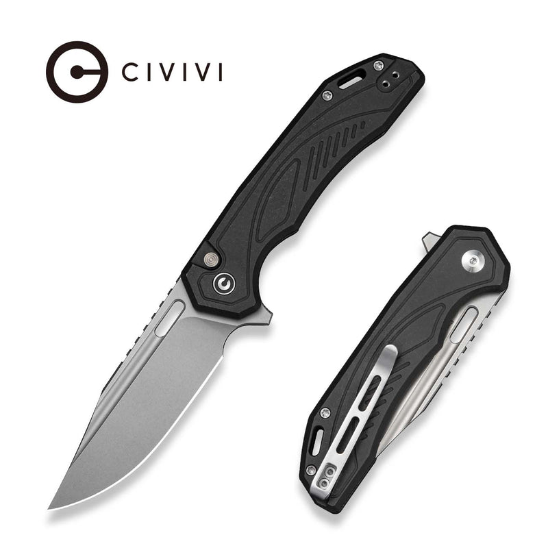 zelt cool and black CIVIVI Zelthara Flipper & Thumb Hole Knife Black Magnesium Handle (3.3