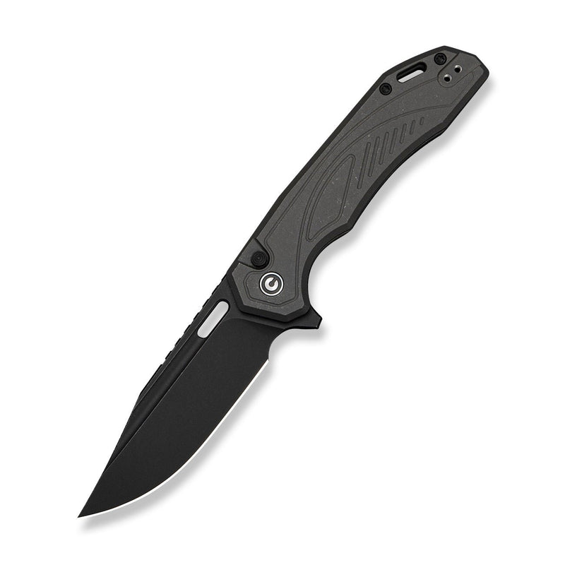 zelt black and white CIVIVI Zelthara Flipper & Thumb Hole Knife Gray Magnesium Handle (3.3"