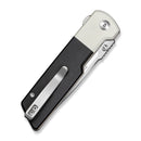 CIVIVI Zygon Flipper & Thumb Stud Knife Black / White G10 Handle (3.24" Satin Finished Nitro - V Blade) C25035 Sample1