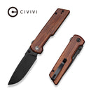 CIVIVI Zygon Flipper & Thumb Stud Knife Guibourtia Wood Handle (3.24" Black Stonewashed Nitro - V Blade) C25035 Sample2