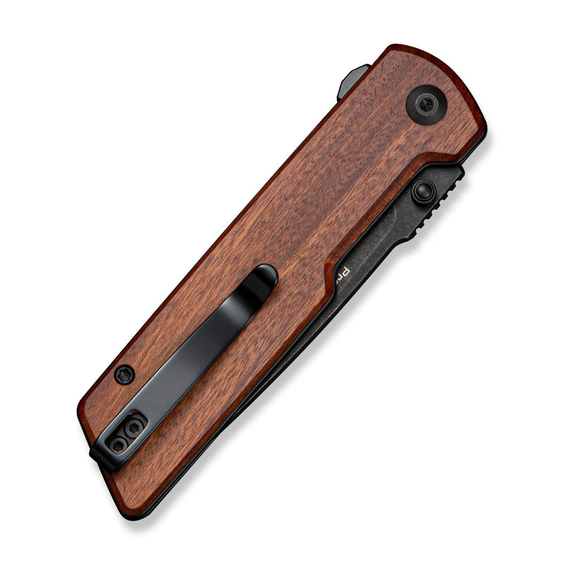 CIVIVI Zygon Flipper & Thumb Stud Knife Guibourtia Wood Handle (3.24" Black Stonewashed Nitro - V Blade) C25035 Sample2