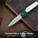 CIVIVI Brr15 Light Flipper Knife Teal Green & White G10 Handle (3.2" Satin Finished Nitro-V Blade) C25063-4